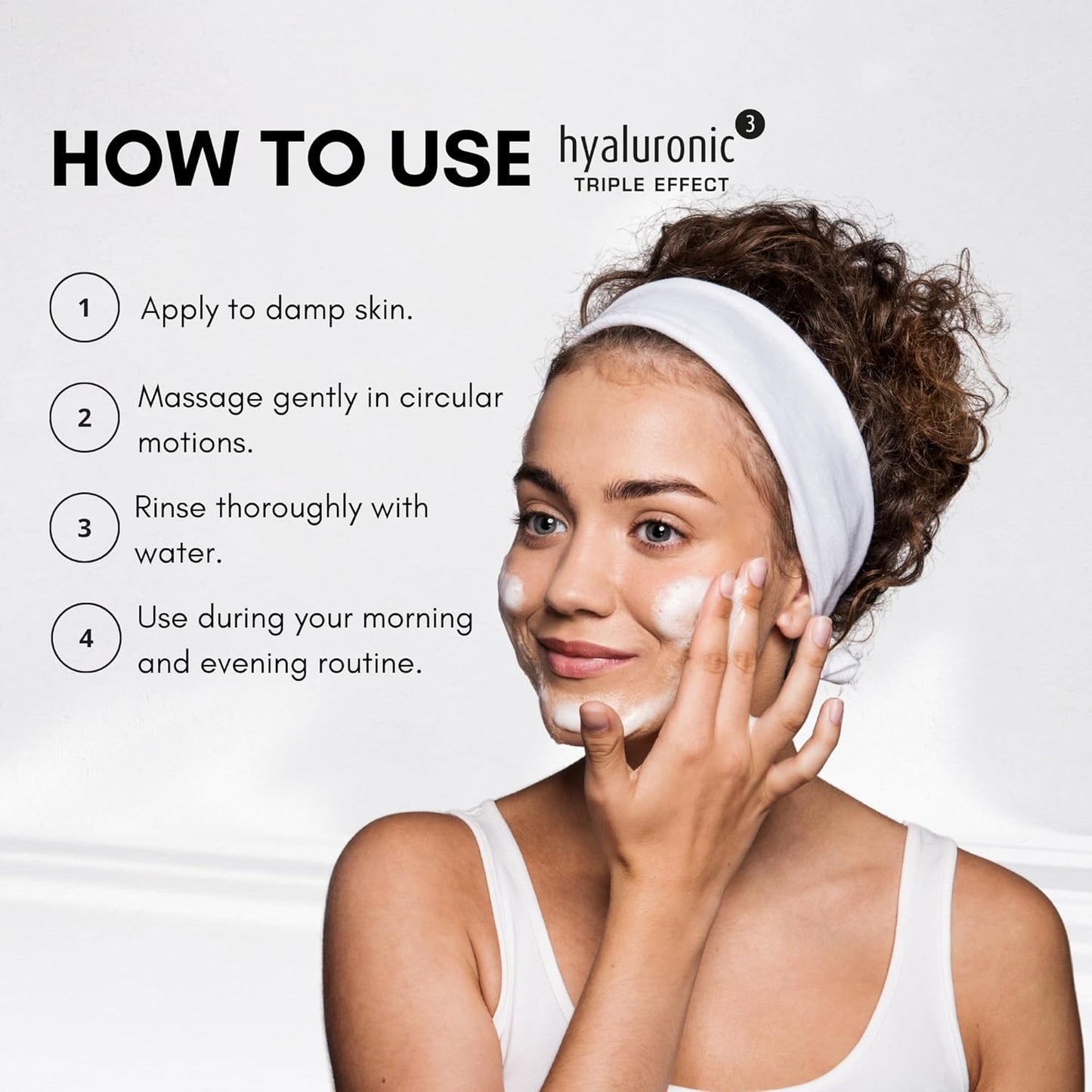 êb être belle Cleansing Foam with Hyaluronic Acid 3D, Skin Care for Women, Lightweight Hydrating Foam Cleanser & Betaine, for All Skin Types, 100 mL