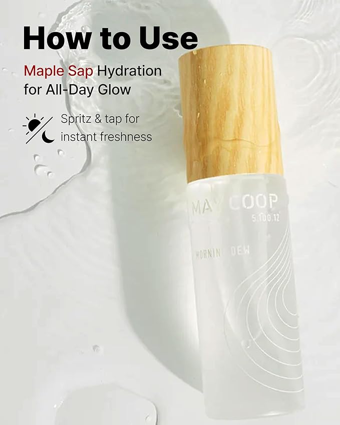 MAY COOP Raw Morning Dew Face Mist – Korean Hydrating Facial Spray with 87% Maple Water & Hyaluronic Acid - Refreshing & Lightweight Formula for Sensitive Skin, 2.71 fl.oz.