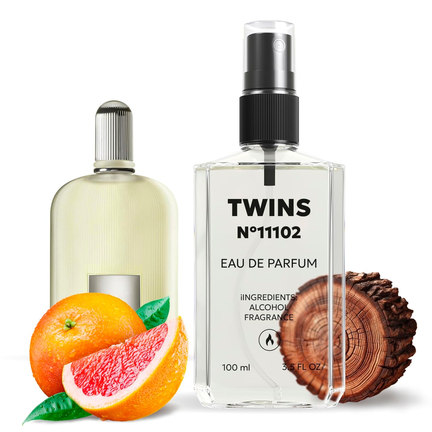 TWINS Impression of Grey Vetiver | Perfume for Men Eau de Parfum | No.11102 | 3.4 Fl Oz / 100 ml