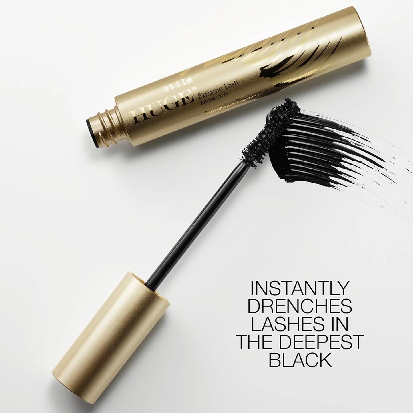 stila HUGE Extreme Lash Mascara, Intense Black | Volume, Full Length, Curl, Lift, No Clump, Crunch or Smudge | Lightweight, Long-Lasting Buildable Eye Makeup Formula | 0.44 Fl. Oz.