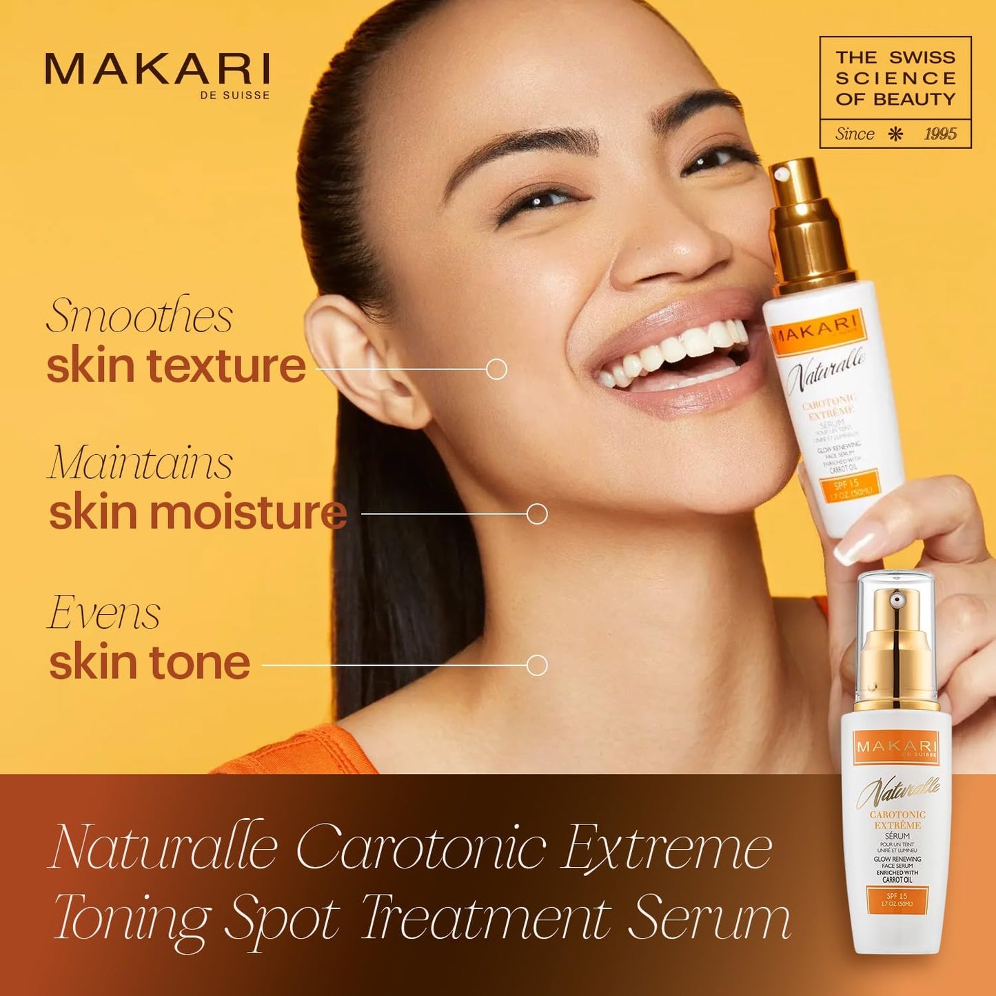 Makari Naturalle Carotonic Extreme Brightening Serum SPF15 (1.7 Oz) 2 Pack, Helps Heal Blemishes, Scars and Imperfections | Brightens, Smoothens, & Gives Antioxidant Protection