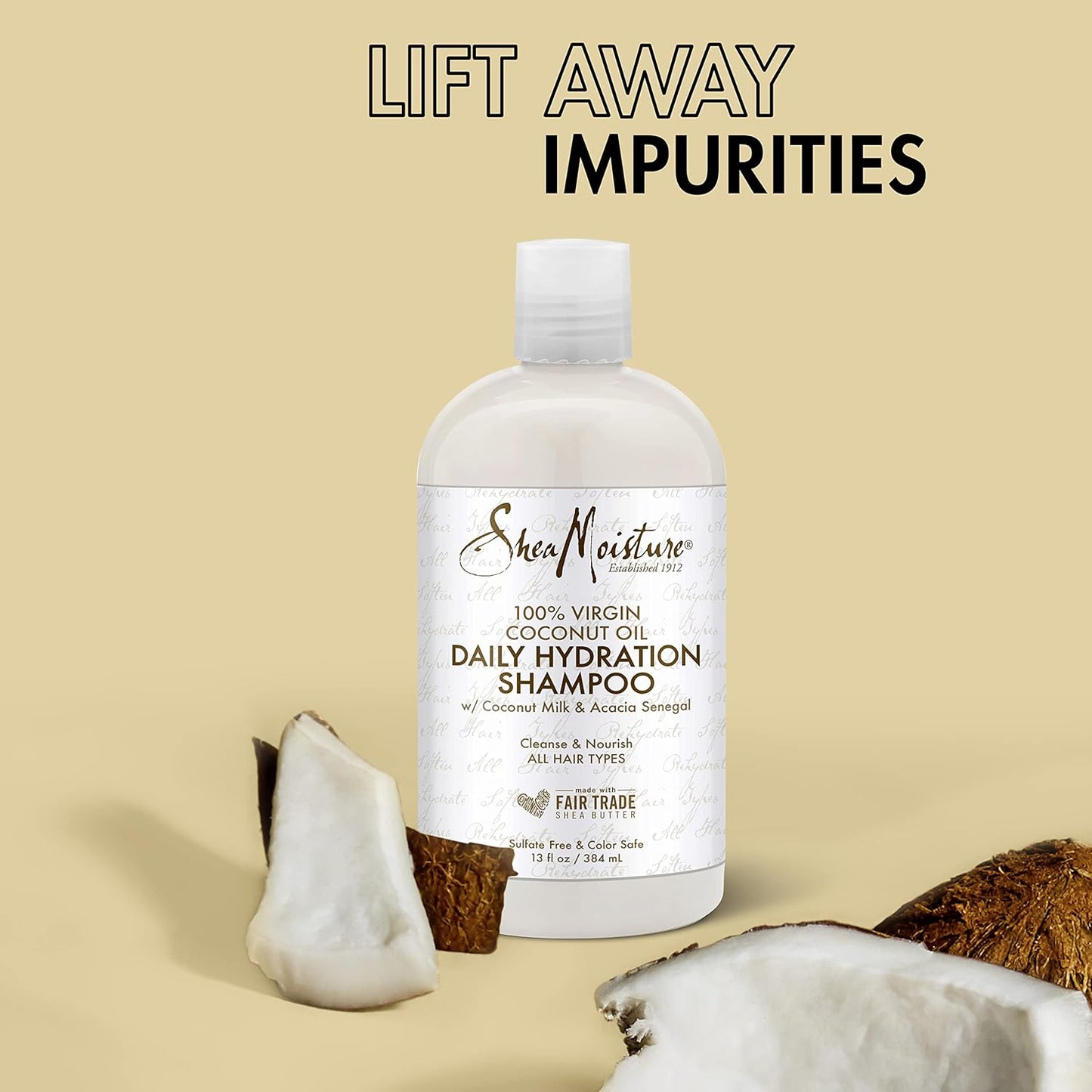 SheaMoisture Shampoo & Conditioner Set, Daily Hydration with Pure Coconut Oil – New Look, Improved Creamy Lather, Cruelty-Free, 13 Oz Ea