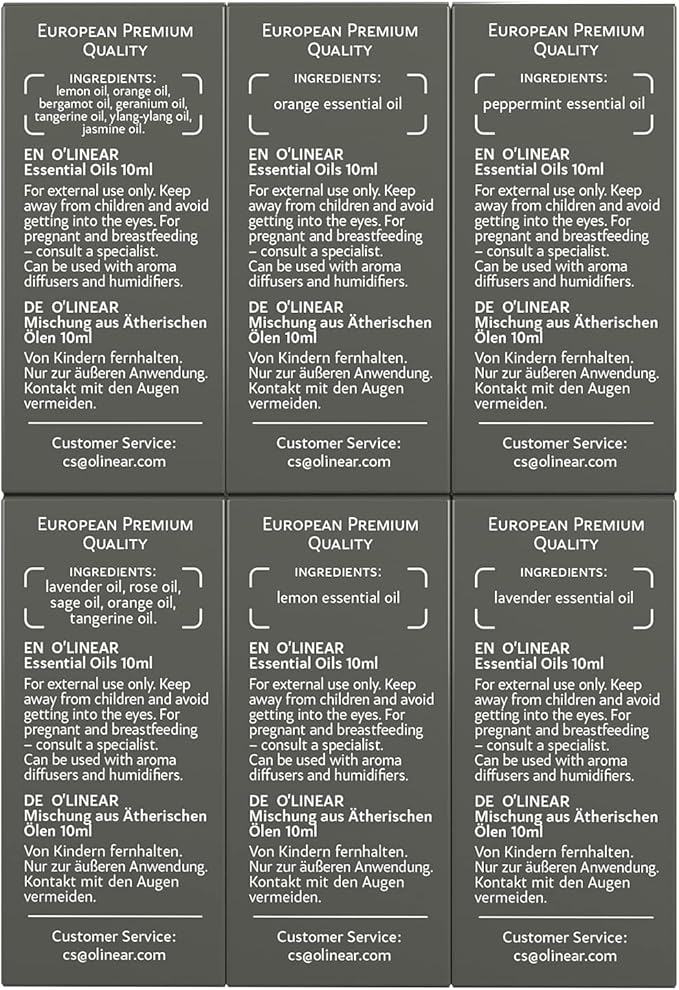 Essential Oils Set - 4 Oils & 2 Blends, Top 6 Essential Oils for Diffusers for Home, Relief, Serenity Dream Oil Blend Aromatherapy, Peppermint, Orange, Lavender, Eucalyptus Essential Oils