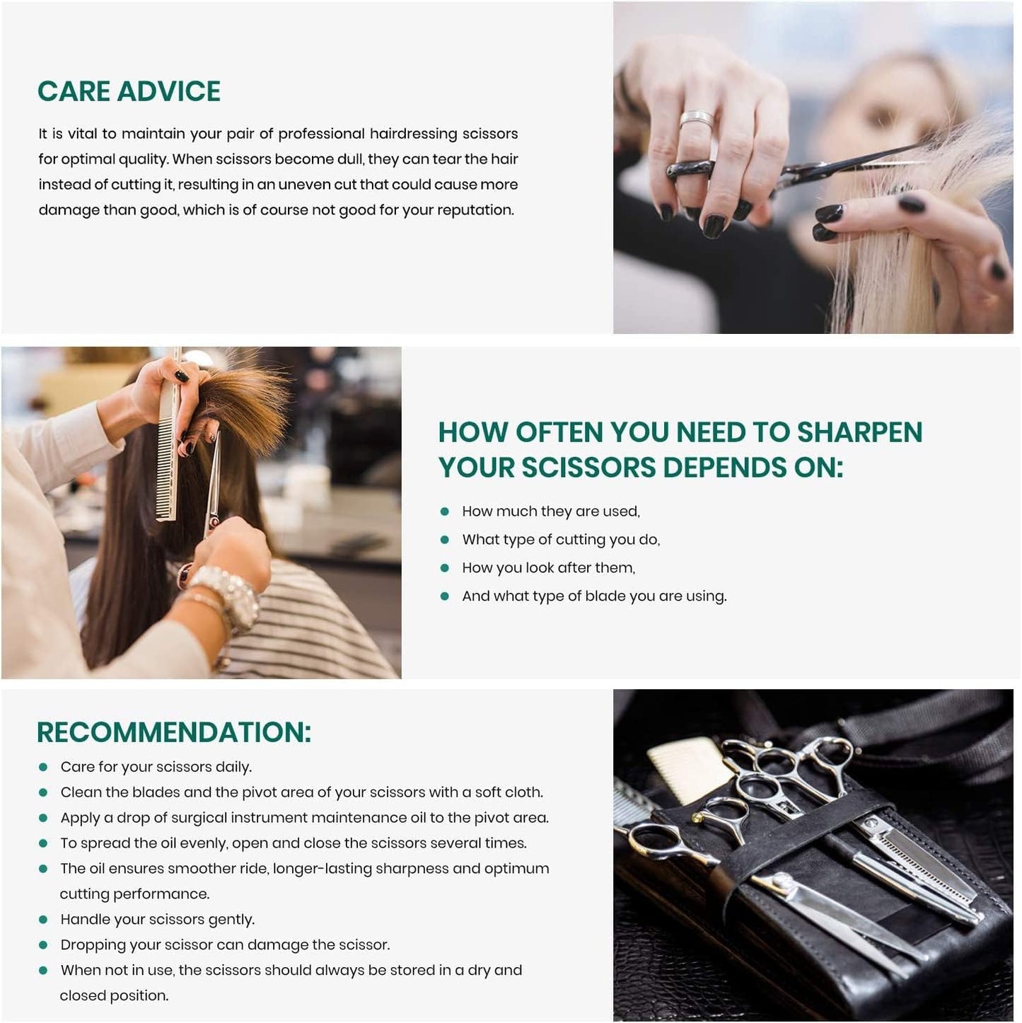 Blizzard Professional Hair Cutting Scissors – 5.5 inch VG10 Cobalt Haircut Shears with Razor Sharp Blades - Matt Finish Barber Hairdressing Travel Case for Salons & Home Use