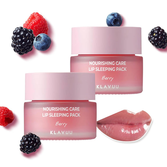 Klavuu Lip Mask Sleeping Pack (0.7oz) – Overnight Deep Hydrating Korean Lip Balm Treatment for Very Dry, Chapped Lips | Lip Lightening & Plumping with Instant Hydration (Berry + Berry)