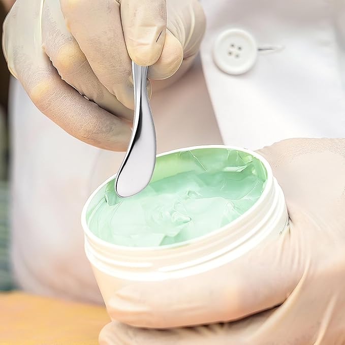 Zinc Alloy Eye Cream Spoon Eye Fatigue Relief Massage Tool for Skincare Makeup Application and Facial Care Silver Eye Spoon for Cream and Gel Application