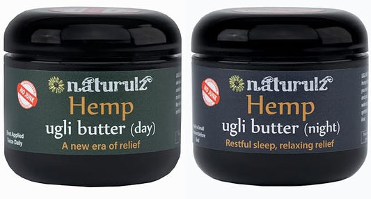 Naturulz Bundle & Save!!!-Ugli Butter Daytime & Nighttime Hemp Topicals Daytime and Nightime Formulas with Capsicum, Lavender, Chamomile Devil's Claw Arnica and More!!! All-Natural
