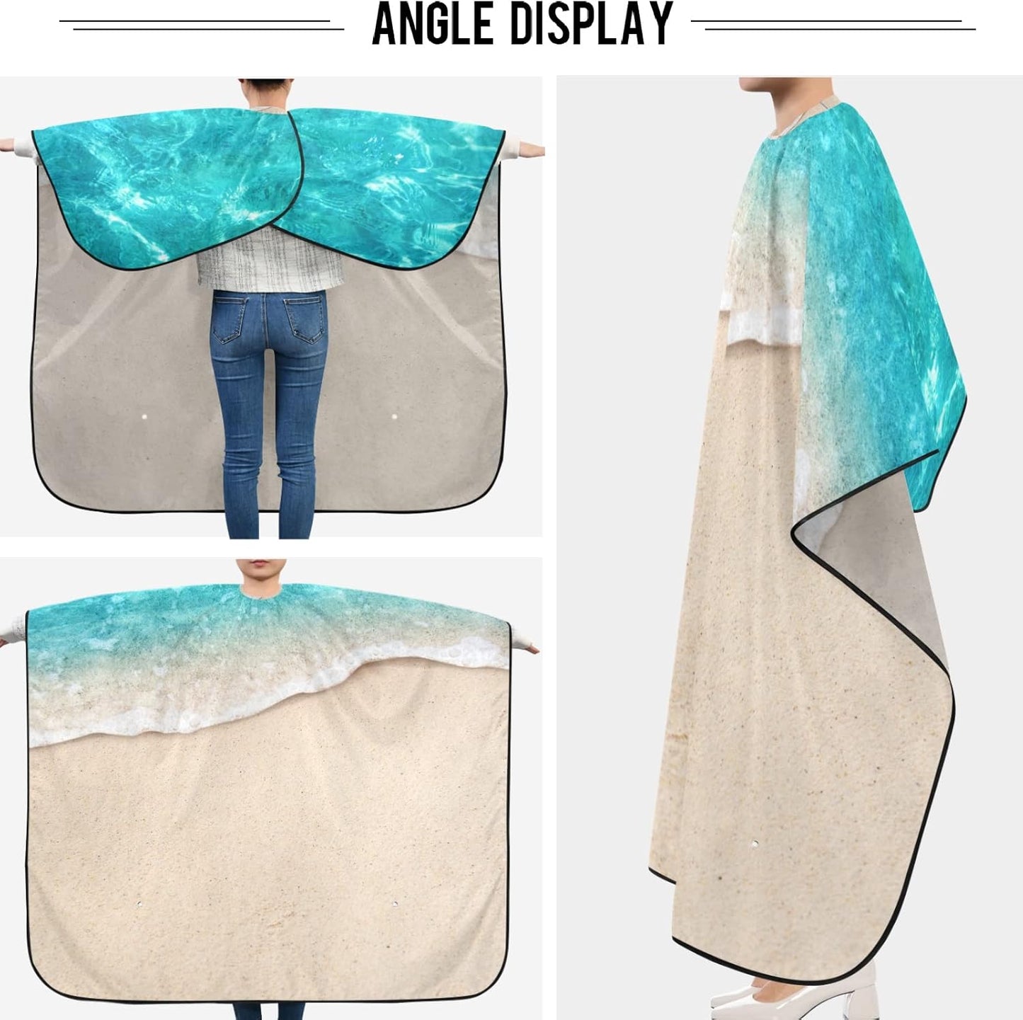 visesunny Professional Barber Cape Polyester Hair Cutting Clippings Catcher Grooming Cape Apron for Shaving Trimming For Men