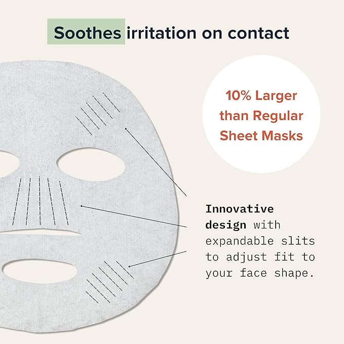 Cardon Cactus Soothing Sheet Mask | Korean Sheet Masks for Sensitive Skin Post-Shave | Korean Skin Care Mask | Vitamin E, Cactus Extract, Heartleaf, Cica | 4-Pack