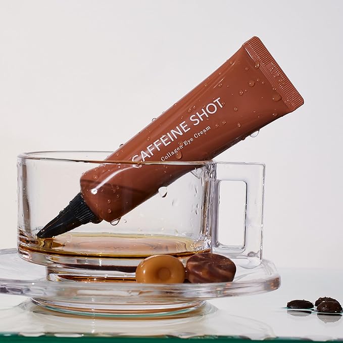 20,000 PPM CAFFEINE SHOT Collagen Eye Cream with Niacinamide for Firming Under Eyes, Dark Spots, Puffy Eye Bags, Fine Lines, Anti-Aging Eye Cream, Korean Skin Care, 1.05 oz