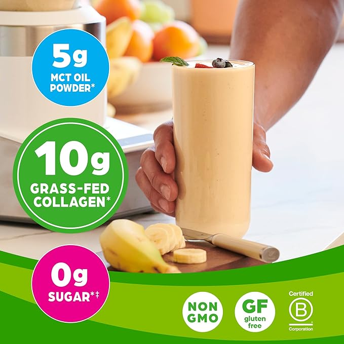 Orgain Keto Collagen Protein Powder, Vanilla - 10g Grass Fed Hydrolyzed Collagen Peptides for Women & Men, Type I & III, 5g MCT Oil - Hair, Skin, Nail, & Joint Support, Non-GMO, Gluten Free - 0.88lb