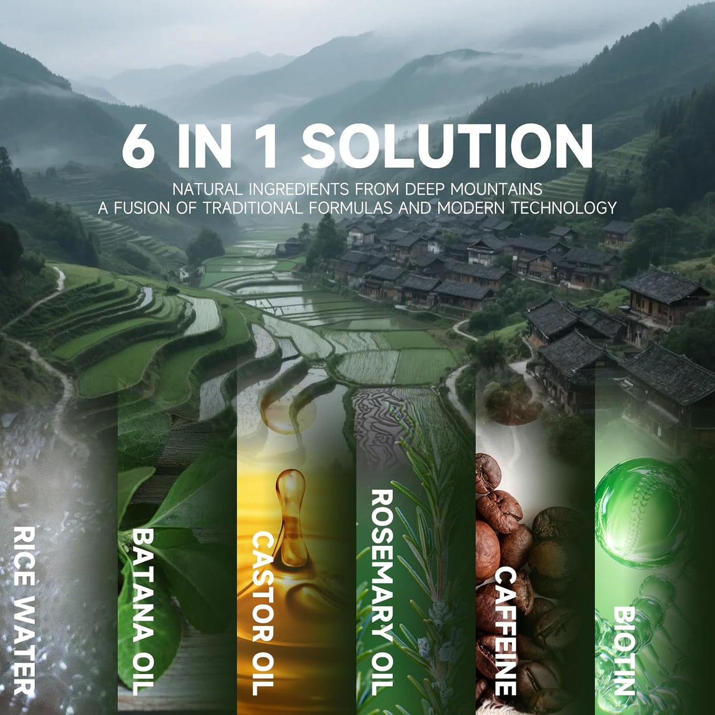 Hair Growth Serum Oil for Women - Rosemary Batana Rice Water Biotin Hair Spray for Hair Growth - Hair Growth Thickening Product - Hair Loss/Shedding,Thin, Dry & Damaged for Women Men(60 ML/2.0FL.oz)