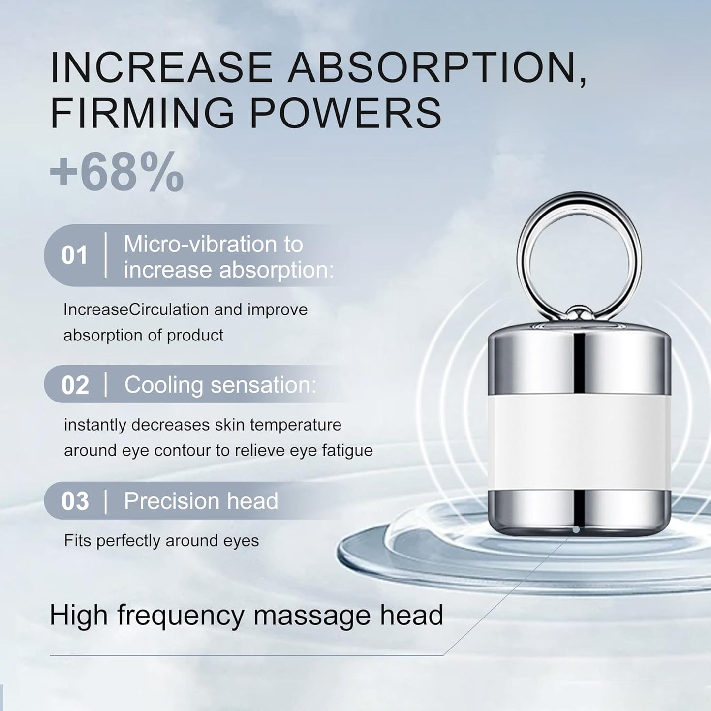 Ycz Electric Massage Eye Cream for Dark Circle, Firm and Smooth of Fine Lines, Tired Eye Refreshment with Gentle Vibration, for Anti-Wrinkle, Firming, Moisturizing