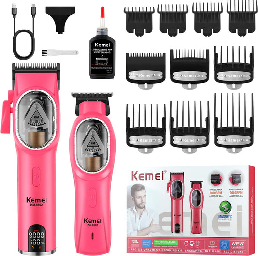KEMEI Professional Hair Clippers Set for Men, Electric Clippers Kit and Trimmers Set, Cordless Haircut Clippers, Rechargeable Hair Cutting Tools with LED Display, Gifts for Men