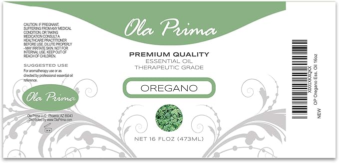 Ola Prima 16 oz Oregano Essential Oil Big Bottle