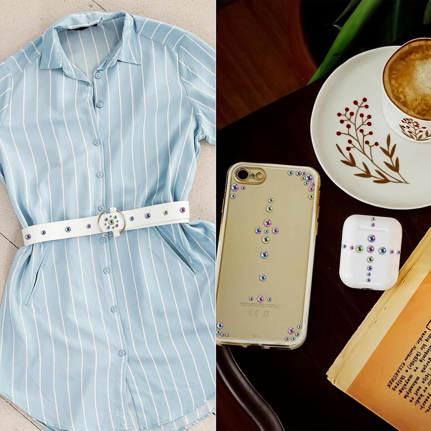 Self Adhesive Face Gems and Pearls for Makeup, Festival Jewels, Hair Gems, Rhinestone Stickers for Face, Eye, Makeup, Nail, Body, Crafts 3/4/5/6 mm 975Pcs (04.gem_whiteab)