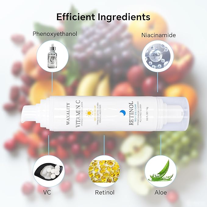 Under Eye Cream Dark Circles Under Eye Treatment Reduces Puffiness, Fine Lines, Wrinkles and Eye Bags - Vitamin C & Retinol Cream for Under Eye Care Day & Night (15 ML)