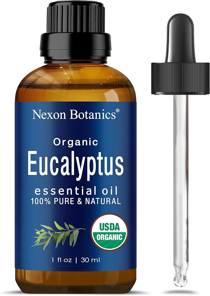 Organic Eucalyptus Essential Oil 30 ml - Pure Natural Oil for Diffuser, Sauna, and Aromatherapy - Aceite de Eucalipto - Nexon Botanics
