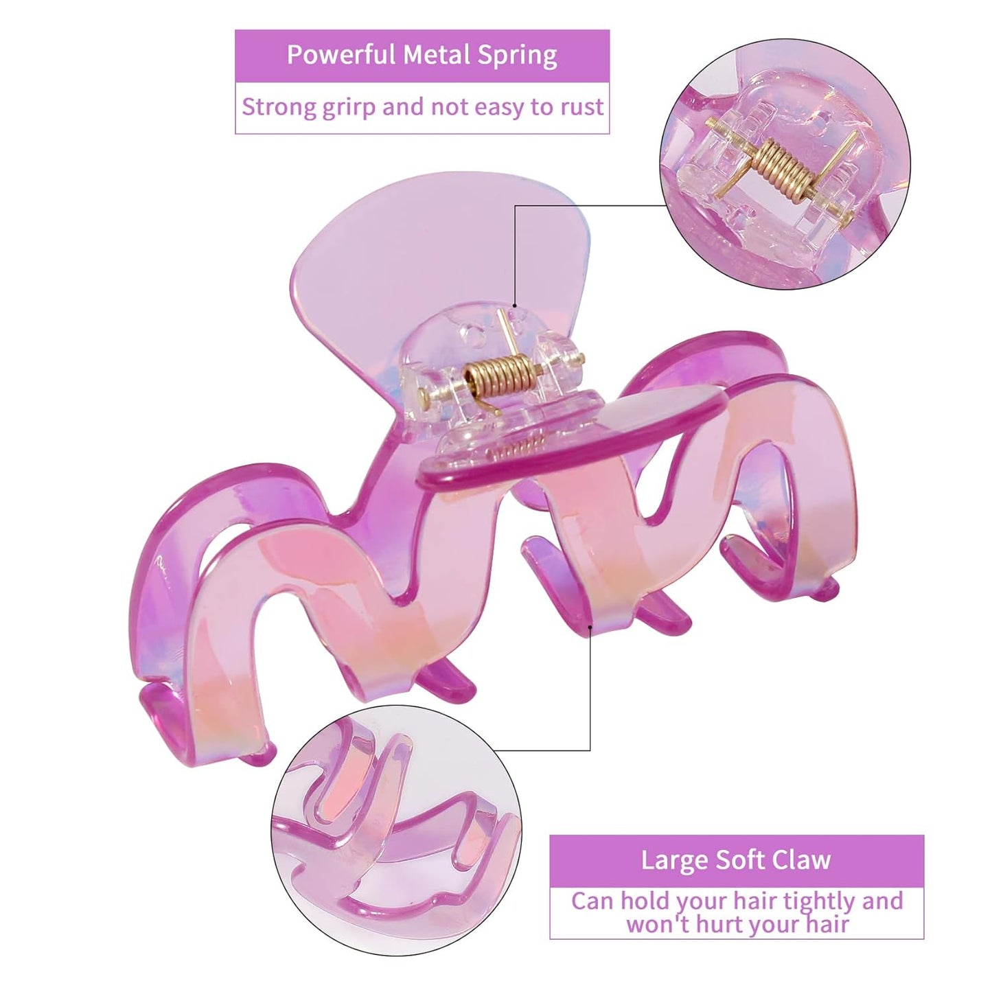 Jayongnee Large Claw Clips - 5Pcs for Thick and Thin Hair