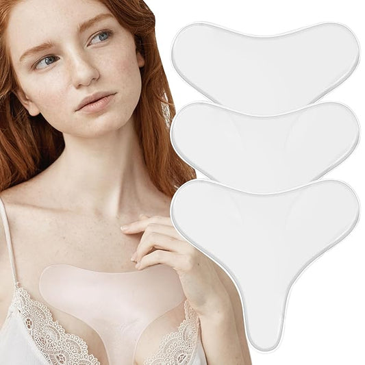 Reusable Wrinkle Patches 3 Pack - Silicone Fusion Treatment Forehead Patches for Brow Lift, Wrinkle Smoothers, Reduce Frown Lines & Face Lift (Chest)