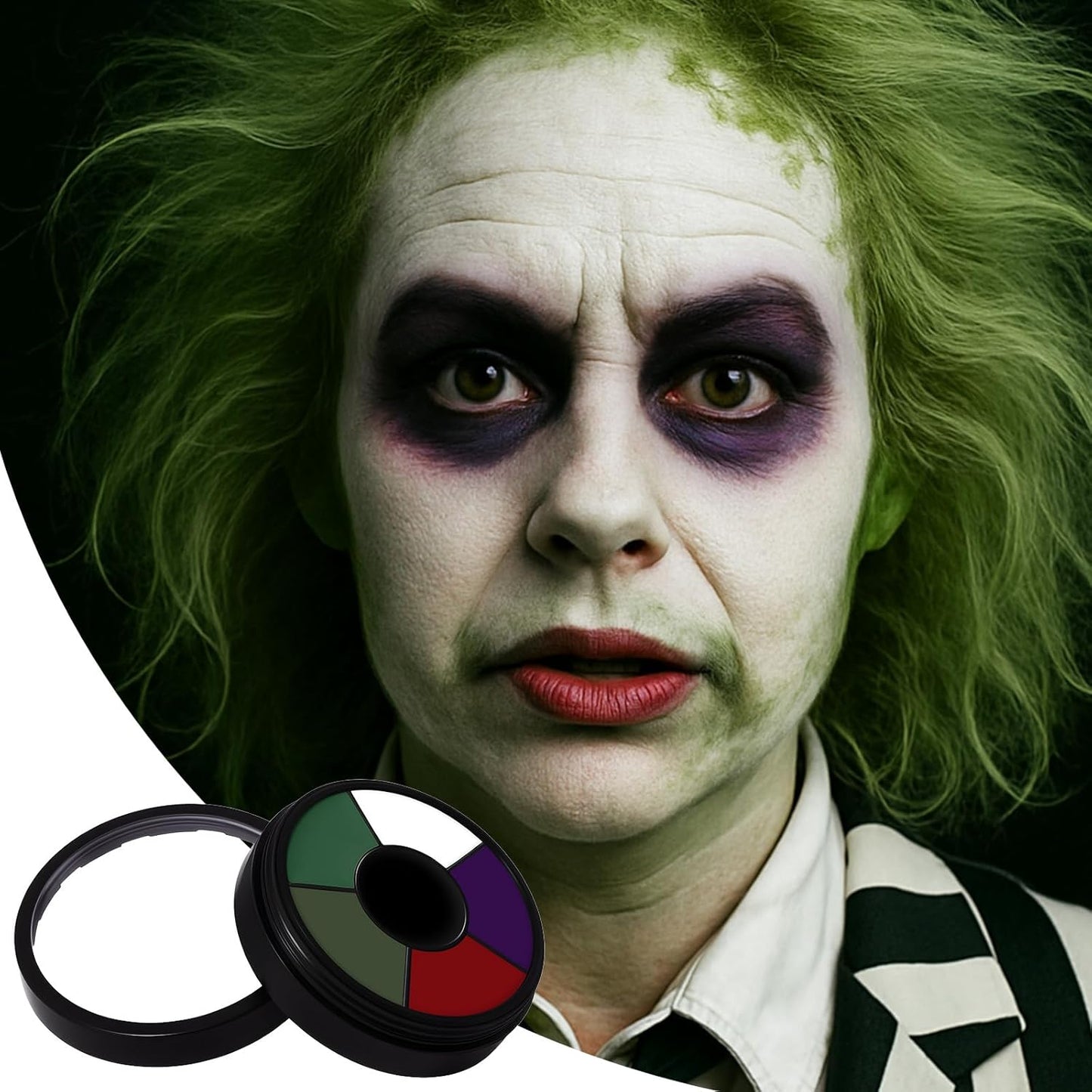 BOBISUKA Face & Body Paint – 6 Colors Cream Washable Face Paint for Beetle-Juice Frankenstein Monster Joker Shrek Costume & Theme – Easy to Blend, High Pigment & Long Lasting