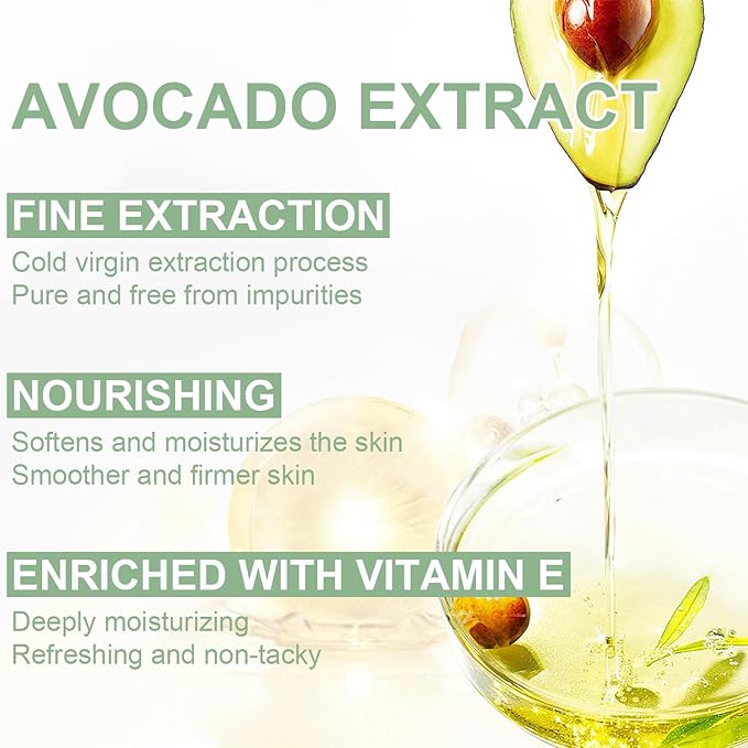 6pcs Avocado Skincare Set, Skin Care Gift Set with Facial Cleanser, Toner, Face Serum, Face Cream, Eye Cream For Hydrating Skin, Anti-Aging Skin For Women Teen Girls (Avocado)