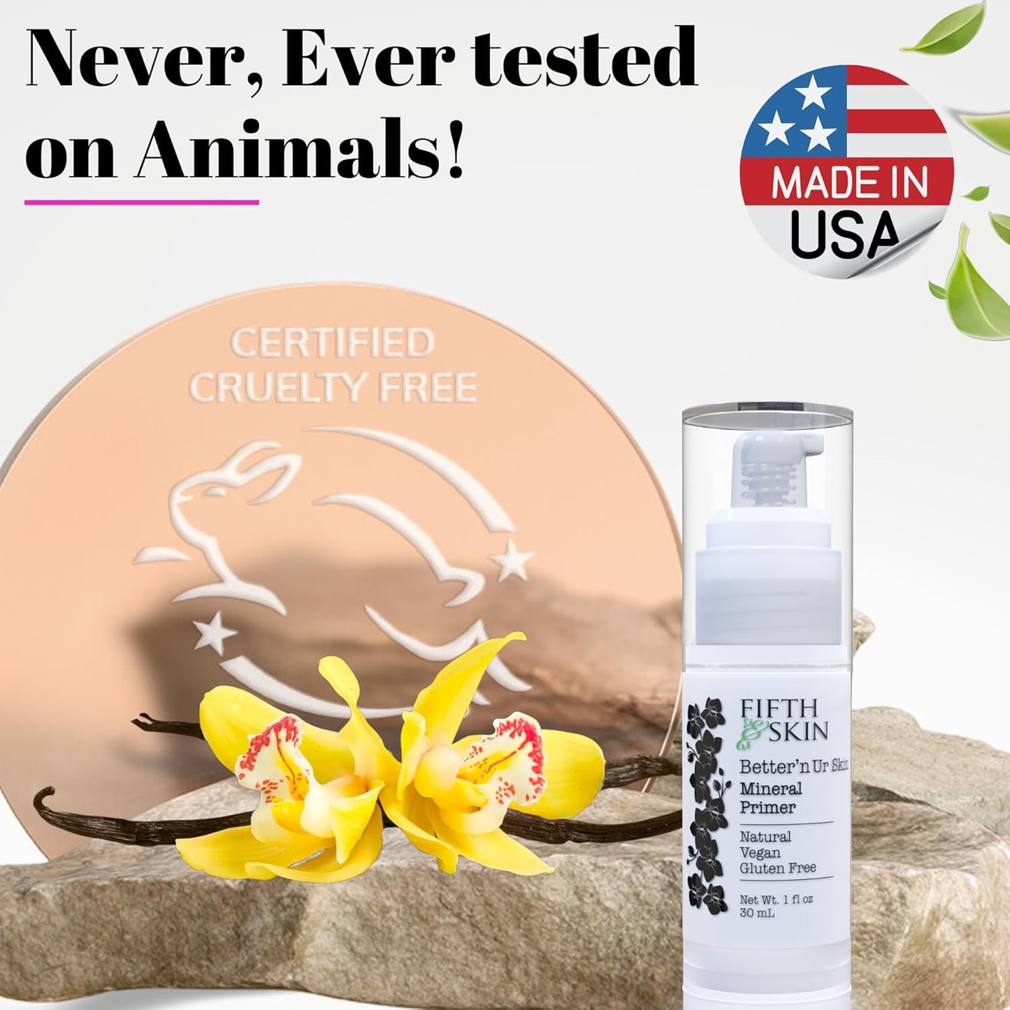 Fifth & Skin Better'n Ur Skin MINERAL MAKEUP PRIMER - Natural - Organic - Vegan - Cruelty Free - Hydrate, Minimize Pores & Lines - Lightweight, Non-Greasy - ALL Skin Types - Paraben Free - 1 oz.