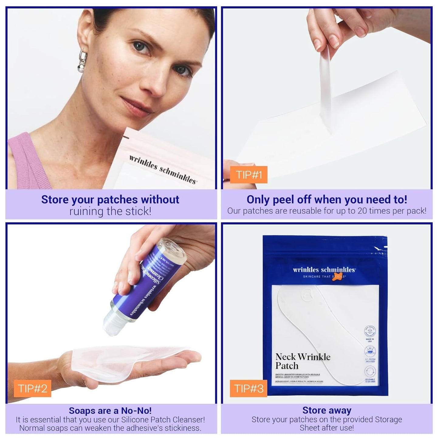 Wrinkles Schminkles Neck Wrinkle Patch - Reusable Silicone Smoothing Pads, Sensitively Formulated Wrinkle Patches. Reduce Wrinkles - Innovative Wrinkle Treatment - Targeting Neck Wrinkles (1 Pack)