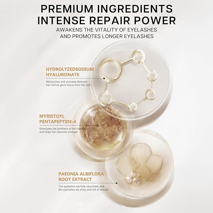 Eyelash Growth Serum, Naturally Longer, Fuller, Thicker, Healthier-Looking Lashes, Clean Beauty Formula, Gentle Daily Use, Vegan & Cruelty-Free Enhancer