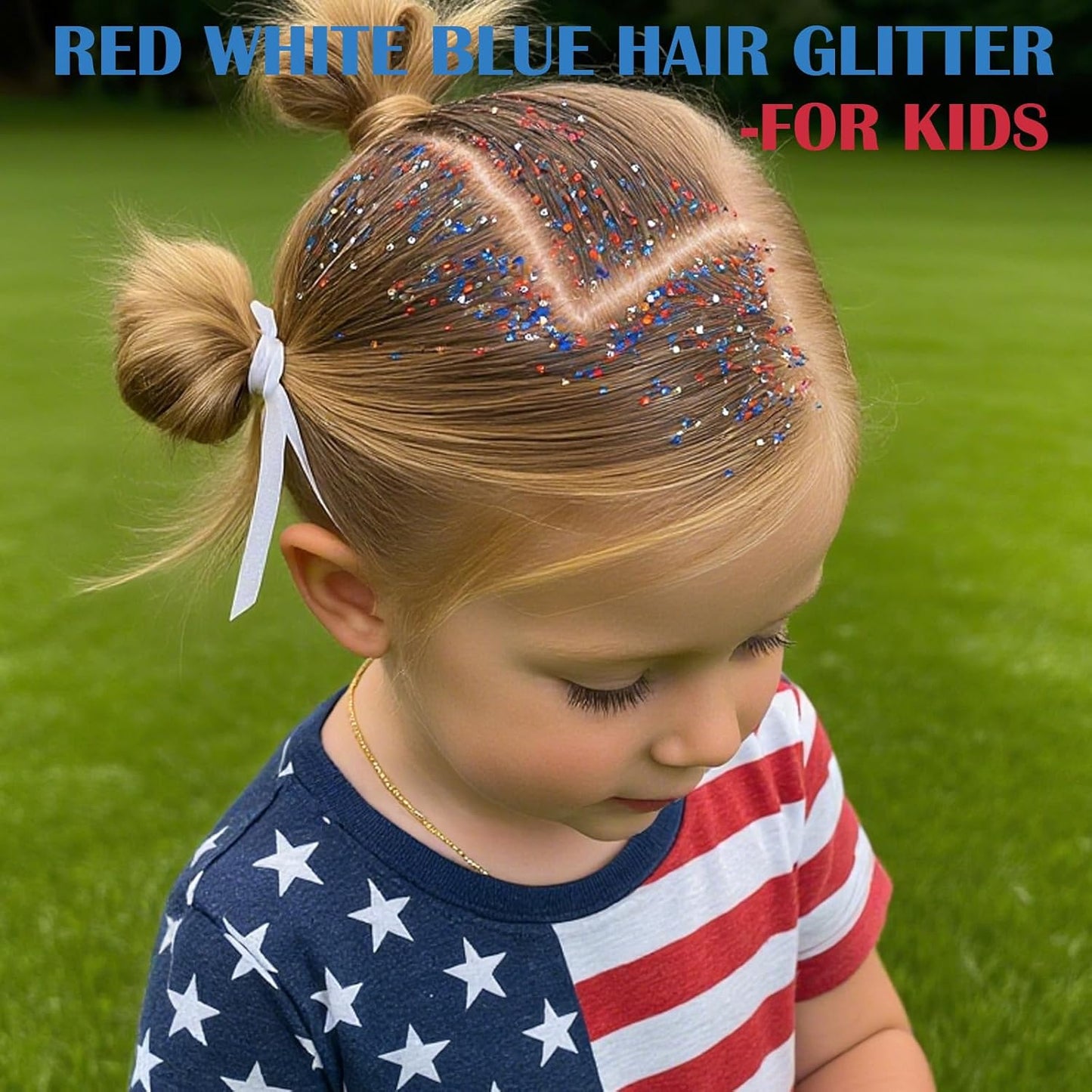 Red White Blue USA Patriotic Face Glitter,4th of July Accessories Hair Glitter for Kids,Blue Body Glitter Face Paint,Fourth of July Outfits for Women,Festival Party Celebrations Makeup