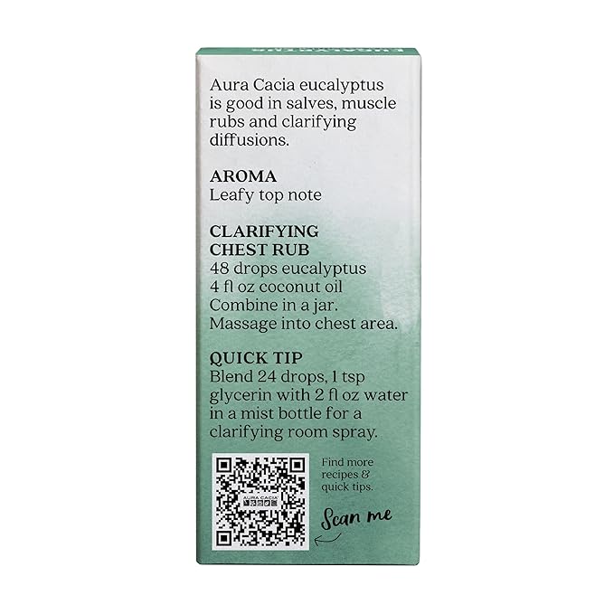 Aura Cacia Eucalyptus Essential Oil, Boxed, 0.5 Ounce