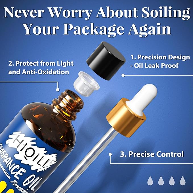 HIQILI Rum Essential Oil - Sweet Mellow Fragrance Oil for Diffuser, Candle Soap Perfume Lotion Making, 3.38 Fl Oz