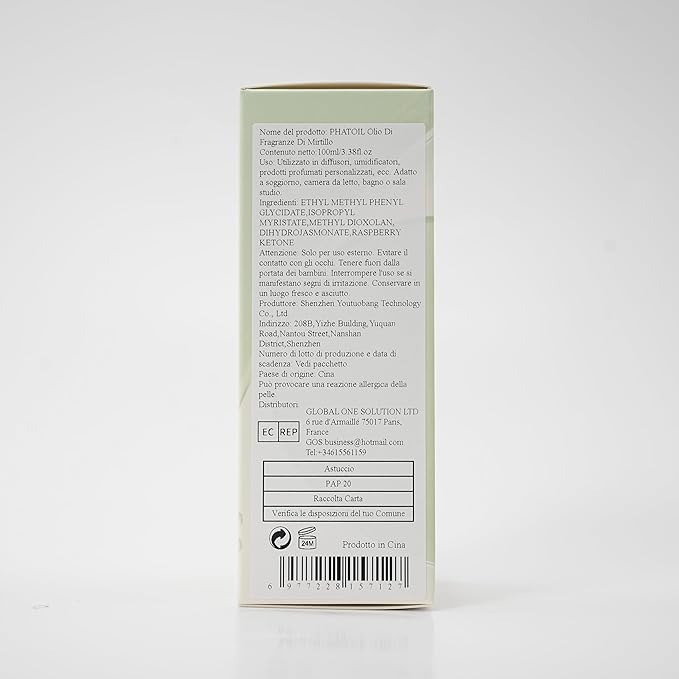 3.38FL.OZ Blueberry Fragrance Oils for Aromatherapy, Essential Oils for Diffusers for Home, Perfect for Diffuser, Yoga, Skin Care, DIY Candle and Soap Making - 100ml