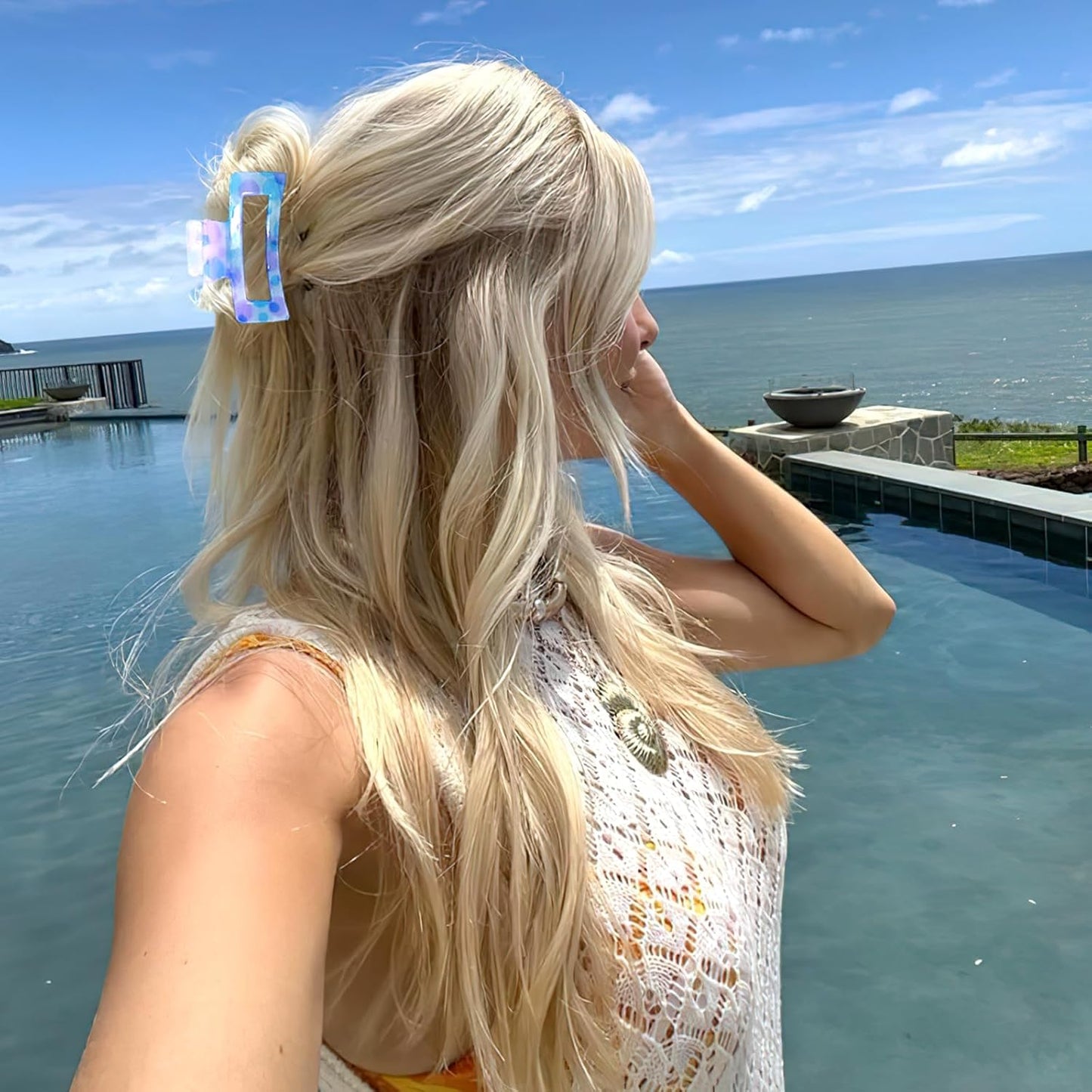 Hair Clips for Women,6PCS Big Flower Claw Clips for Thick Thin Hair,Strong Hold Cute Hair Accessories for Girls,Nonslip Beach Vacation Essentials Summer Accessories (varicoloured)