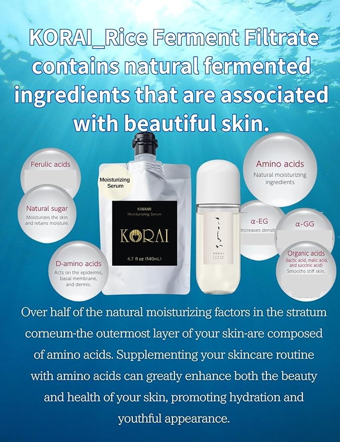 KIWAMI fermented lotion moisture serum with Refillable Empty Mist Bottle Time-Saving Multi-Action Care
