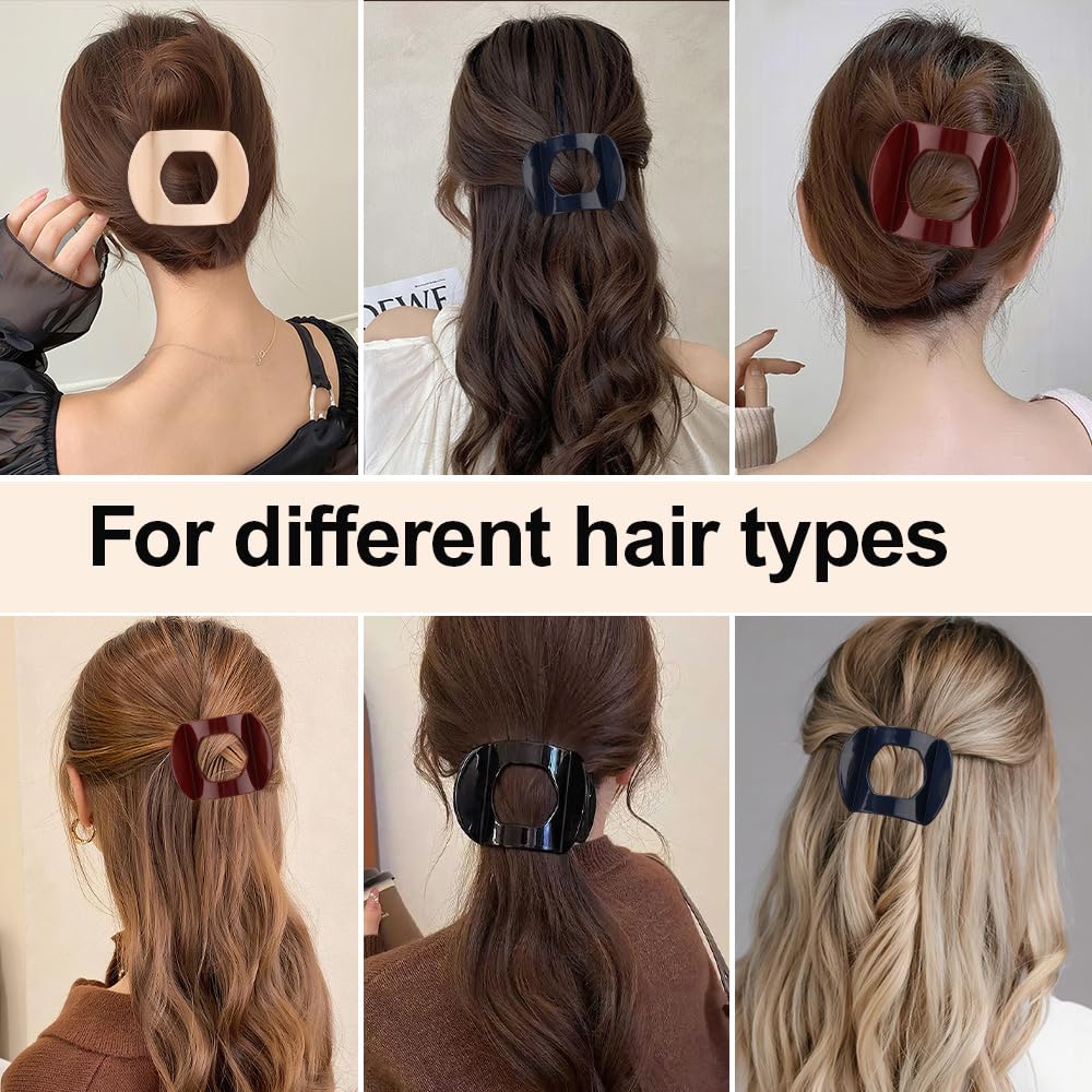 4PCS Large flat Hair Clips for Women Girls Strong Hold French Duckbill Claw Clips for Thick Thin Hair lay Down Hair styling Clips Accessories