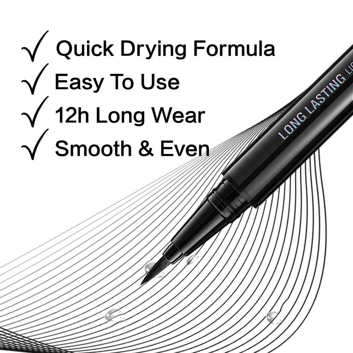 CARSLAN Liquid Eyeliner, Brown Eyeliner Liquid Liner, 12H Longlasting Eyeliners, Waterproof & Smudgeproof High Pigmented Eyeliners for Eye Makeup, Brown, 2count