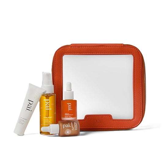 Pai Skincare - Try Pai Kit | Light Work Cleansing Oil (28ml) + The Anthemis (10ml) + Bronzing Drops (10ml) + Rosehip BioRegenerate Overnight Oil (10ml) | Natural, Vegan, Sensitive Skin (4 Piece Set)