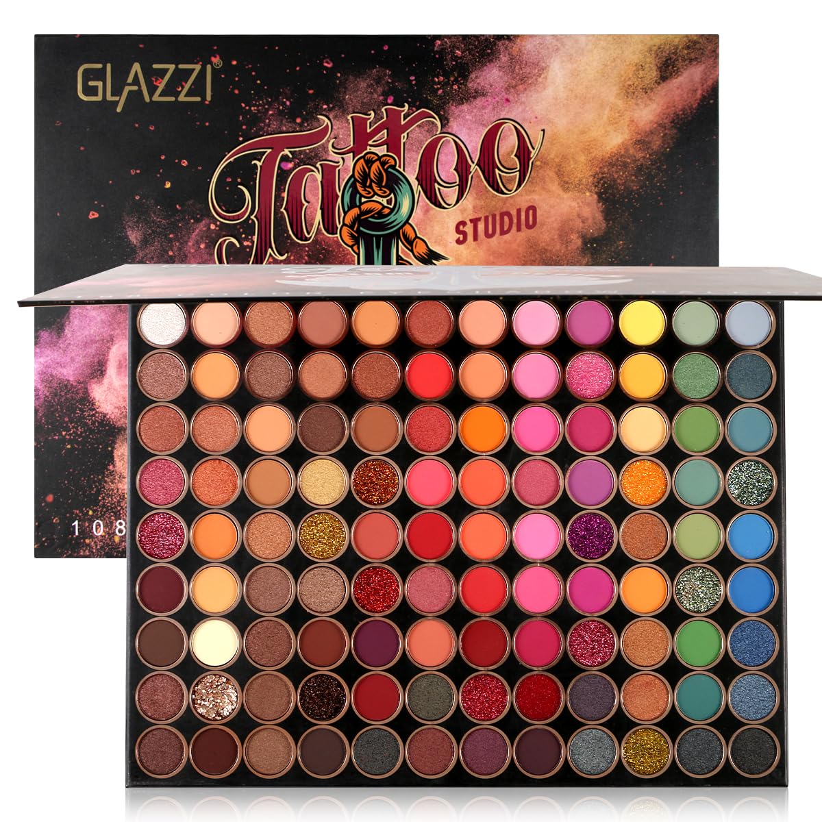 Eyeshadow Palette 108 Color Highly Pigmented Matte Shimmer Metallic Professional Eyeshadow Makeup Palette Long Lasting Blendable Waterproof Eye Shadow Cosmetics Kit