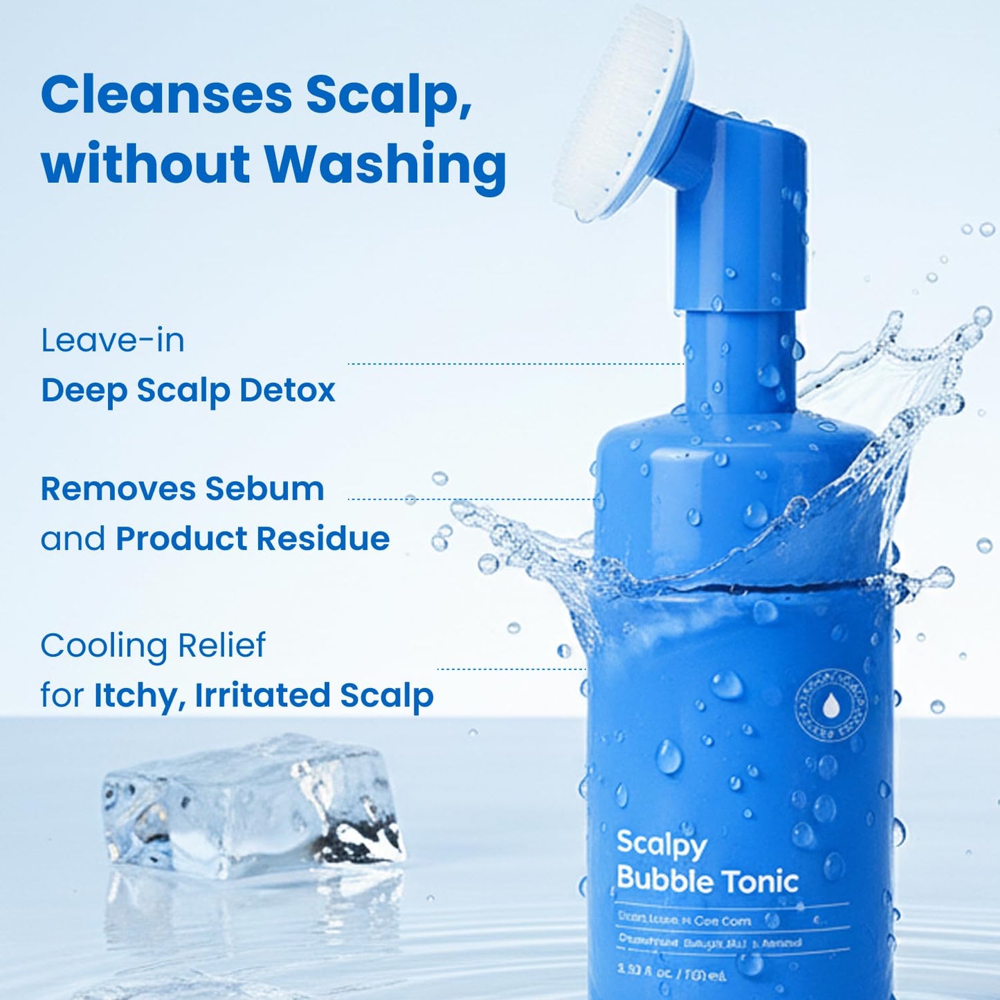 Bubble Tonic — Leave-In Scalp Exfoliator Foam for Oily, Sweaty, or Itchy Roots — Clears Buildup & Sweat with No Residue — Cooling Relief with Menthol & Salicylic Acid | Korean Hair Care Detox