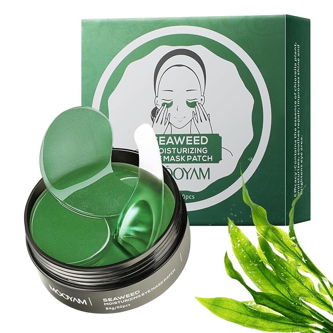 Under Eye Patch for Dark Circles and Puffy Eyes,Under Eye Masks Reduce Smooth Wrinkles and Under-eye Egg,Moisturizing Under Eye Pads For Women,Seaweed Eye Mask Patch-60 Pcs