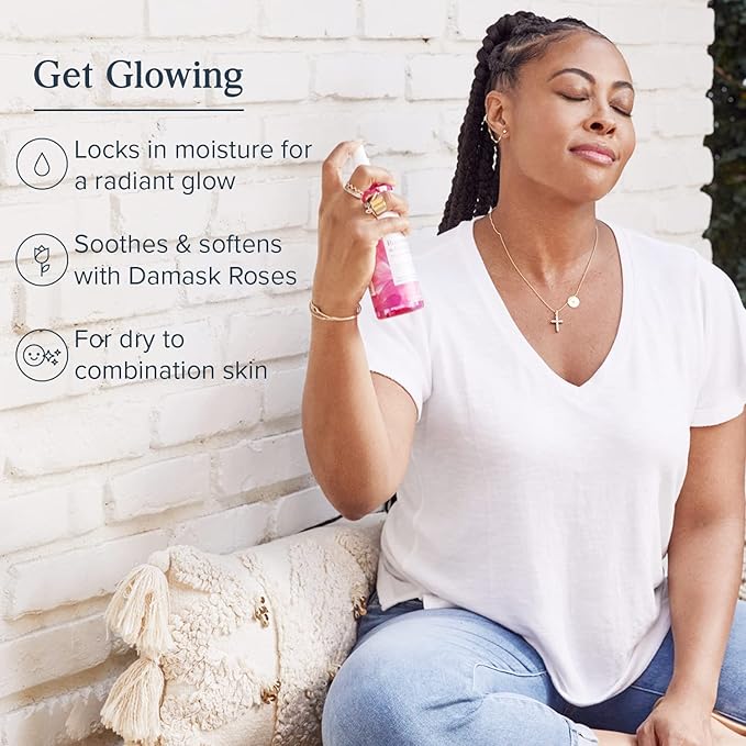 Heritage Store Rosewater & Glycerin 2-pack, Hydrating Facial Mist for Dry Combination Skin Care, Rose Water Spray for Face with Vegetable Glycerine, Made Without Dyes or Alcohol, Vegan, 8oz each