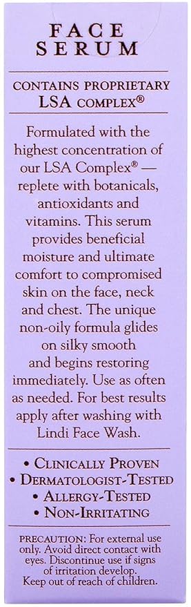 LINDI SKIN Lavender Face Serum - Ultimate Moisture and Comfort To Restore Your Skin Immediately - Reduce Facial Rash, Redness, and Itching - Relieves Uncomfortable Effects of Chemo Rash(1 fl oz)