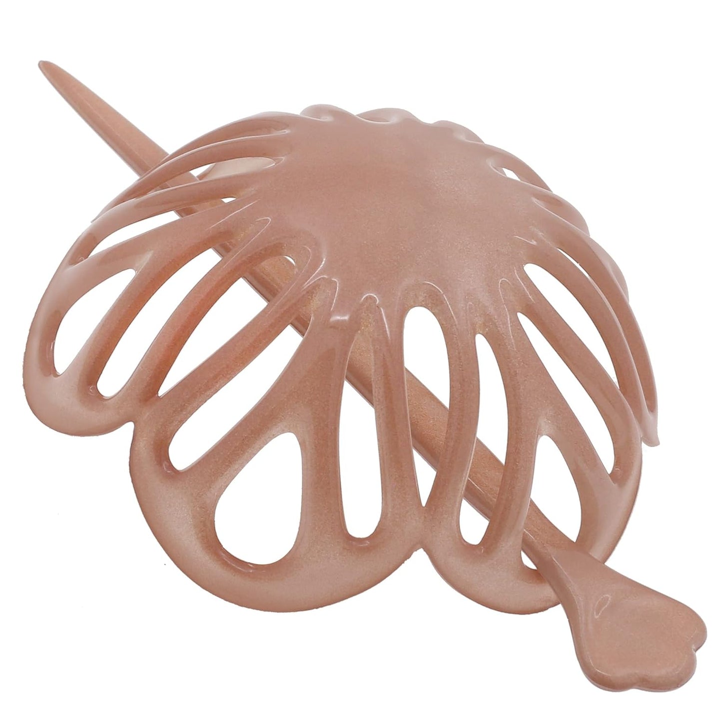 Camila Paris CP3144 French Hair Bun Clip Maker Cover Cap Holder, Nude, Round Dome Bun Hair Clip for Women's Updo, Styling Accessory, No Slip and Durable, Made in France