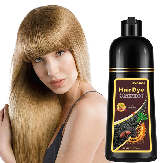 Blonde Brown Hair Color Shampoo for Women and Men, Instant Brown Hair Dye Shampoo 3 in 1, Shampoo Hair Dye Works in Minutes, Long Lasting Brown Hair Shampoo