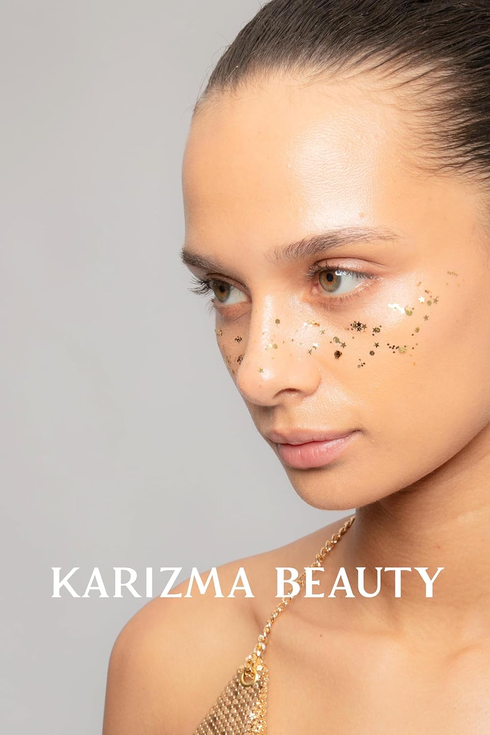 KARIZMA 24K Gold Glitter - 10g Chunky Face, Hair, Eye & Body Glitter for Women. Rave & Festival Accessories, Cosmetic Makeup Set