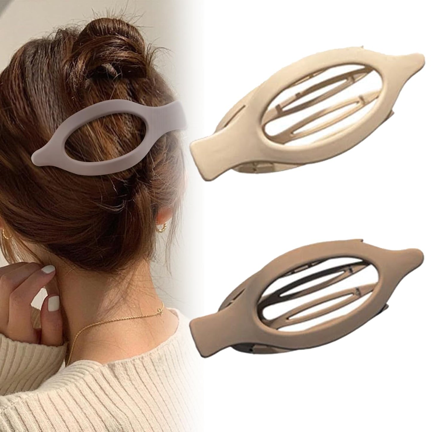 Flat Hair Clips for Women, Flat Claw Clips & Duckbill Hair Clips for Thick or Thin Hair, No-Slip Grip Hair Styling Accessories for Daily Use (Multicolor-F)