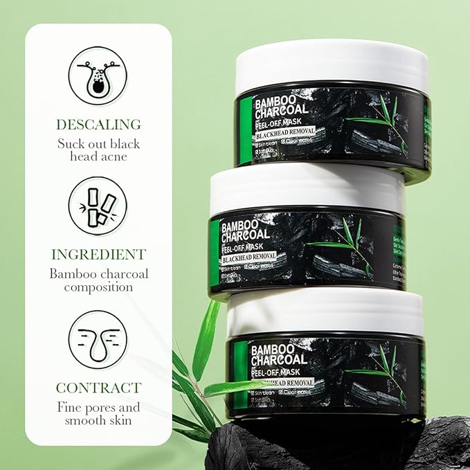 Blackhead Remover Mask, Charcoal Peel Off Face Mask, Purifying & Deep Cleaning Pore, Reduce Nose Face Blackhead, Excess Oil, Blackhead Peel off Masks for Women and Men