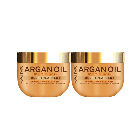 KATIVA BUNDLE 2 TREATMENTS Argan Hair Mask 10 oz – Hair Treatment Deep Repair Conditioning Argan Oil, Olive & Peptides – Deep Conditioning and Hydration for Dry Damaged Hair All Hair Types 10 oz 300ml