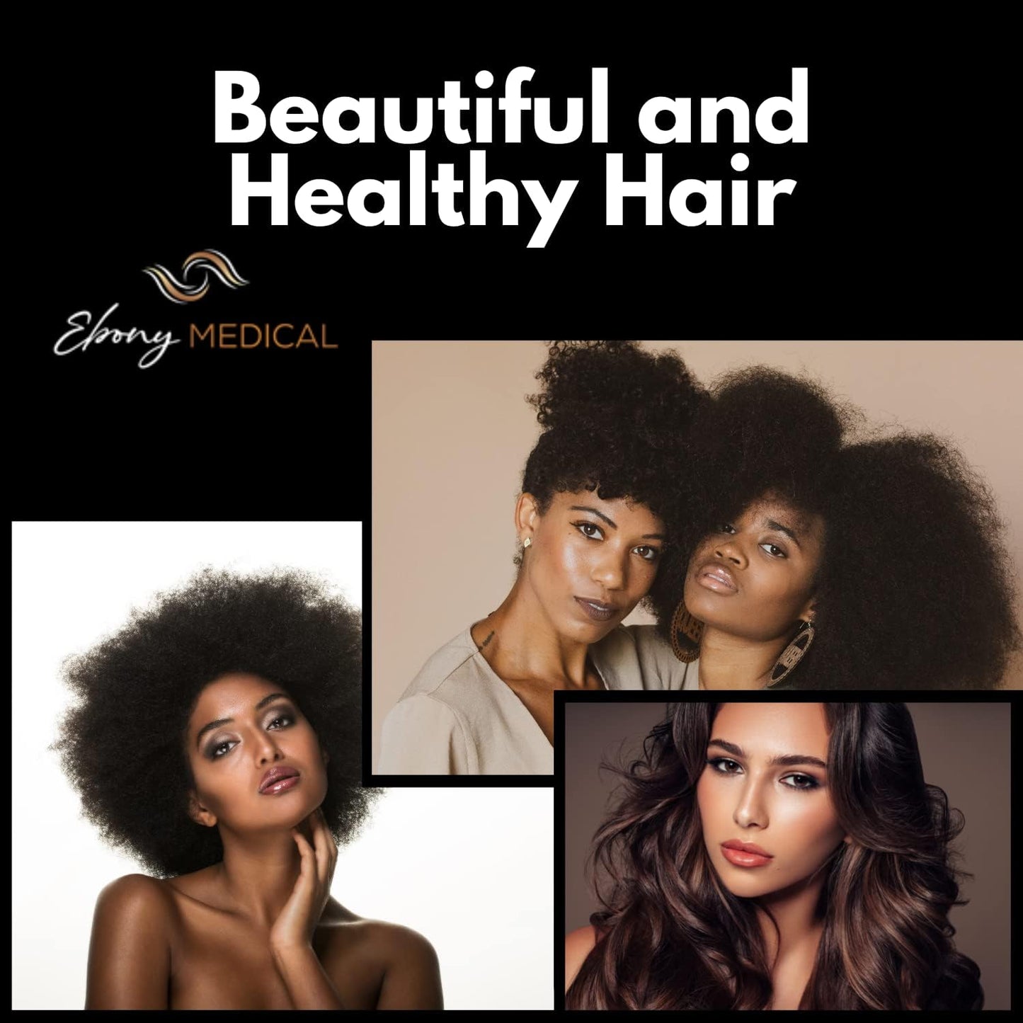 Ebony Medical Hair Regrowth Supplement for Women – Traction Alopecia & Thinning Hair Support – Follicle Repair, Stronger Hair Growth & Density – Keratin Boost, Natural Hair Vitamins – 30-Day Supply